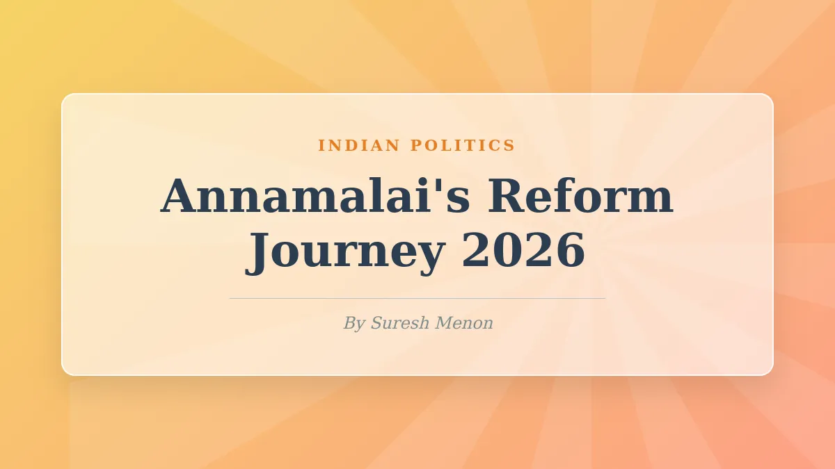 The Evolution of K. Annamalai: From IPS Officer to Political Reformer (2026)